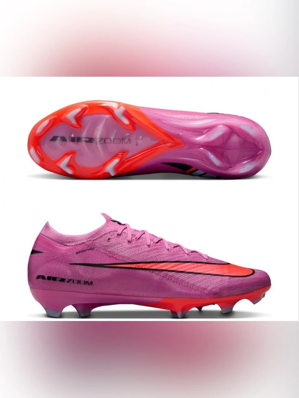 Kids Nike Purple and Orange Soccer Cleats with Orange Accents